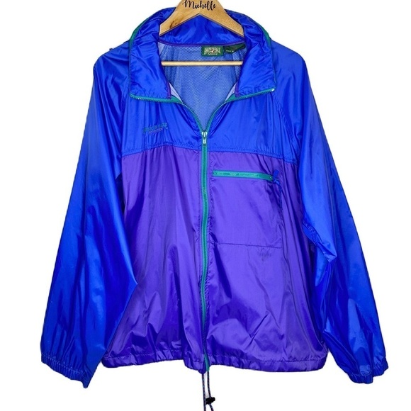 Vintage Other - VINTAGE American Eagle 80s Zip Up Windbreaker Packable Hood Lightweight Mens XL